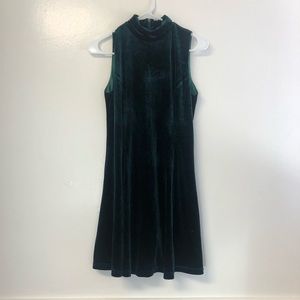 Green velvet dress